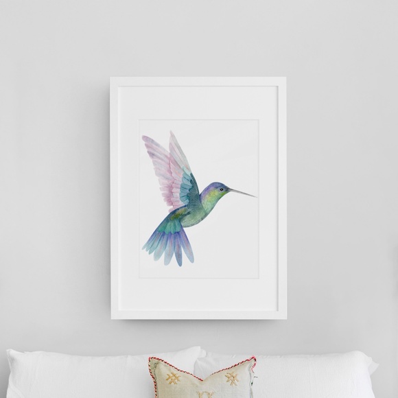 Watercolor Hummingbird Wall Art Illustration Print Poster Unframed - Picture 4 of 17